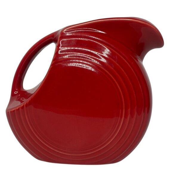 Fiestaware Scarlet Red Large Disc Pitcher 7 1/4 " Tall - Picture 1 of 6